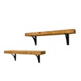 thumbnail image 2 of del Hutson Designs 24" Industrial Grace Simple Bracket Shelves, Walnut, 2 of 6