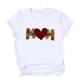 thumbnail image 1 of Pompotops Femmes Mode Fête des Mères Lettre Coeur Imprimé Col Rond Manches Courtes Chemisier Top, 1 of 6
