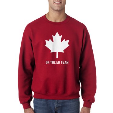 Eh Team Canada Chandail Drôle Chandails Canadiens Nouveauté Hilarant Col Rond (Rouge) - TG