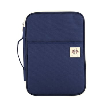 Sac à Documents Multifonctionnel A4 Portable Hommes Femmes Organisateur de Portfolio Voyage Voyage d'Affaires Fermeture Éclair Mallette (Marine)