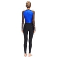 thumbnail image 3 of Jizyo Women's Long Sleeve Dance Unitard Shiny Rhinestone Full Body Suits One Piece Jumpsuits Blue M, 3 of 7