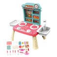 thumbnail image 3 of Kitchen Sink Toys Working Faucet and Dishes Playset Automatic Water Cycle System Pink, 3 of 9