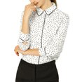 thumbnail image 1 of INSPIRE CHIC Women's Printed Long Sleeve Piped Button Down Shirt, 1 of 7