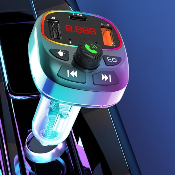 Danhjin Wireless Charging Mp3 Player Can Be Inserted Into Usb Qc3.0 Fast Charging Voltage Monitoring Cool Lighting Car Bluetooth for Car Models