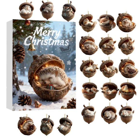 PEONAVET Calendrier d'Arrivée 2025 Calendrier d'Arrivée Animaux Pomme de Pin