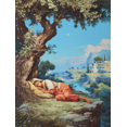 thumbnail image 1 of Sleeping Woman Under Tree Canvas Wall Art 15.75x11.81 Inches, 1 of 8