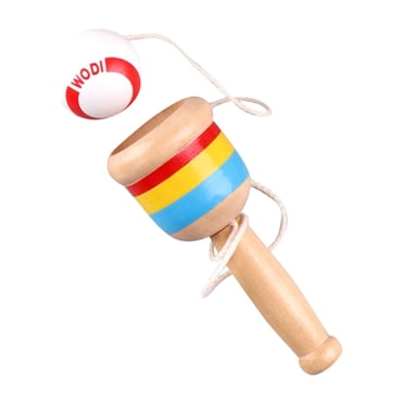 EGNMCR Child Wooden Skill Cup Kendama Ball Game Kids Competition Toy White t oy Birthday Gifts for Kids
