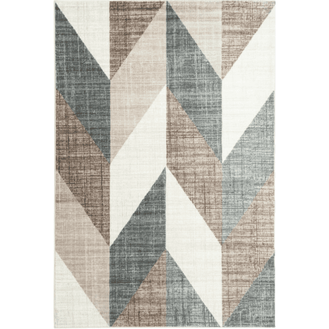 Ladole Rugs Beige Grey Cream Chevron Area Rug Carpet for Living Room featuring a modern chevron pattern in pastel tones of beige, grey, and cream. Made of 74% polypropylene, this rug is durable, stain-resistant, and UV fade-resistant, suitable for indoor and outdoor use. Ideal for contemporary, transitional, and bohemian décor styles.
