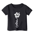 thumbnail image 3 of LUOGENLI T-Shirt pour Filles Garçon et Fille Mode Décontractée Imprimé Col Rond Ample Manche Courte T-Shirt Haut Maxi Hauts Ensembles Filles Tenue 2 Pcs Boho Noir 12-13 Ans, 3 of 3