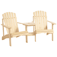 thumbnail image 1 of Outsunny Double Wooden Adirondack Chair Muskoka Chair, Natural, 1 of 10