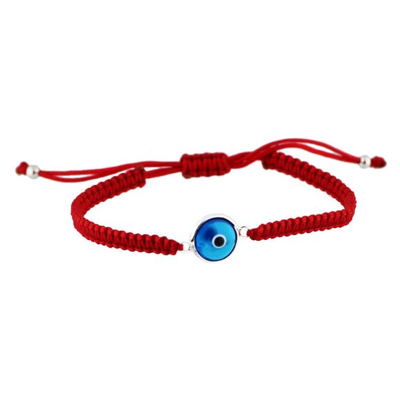 Kabbalah Red String Bracelet With Blue Evil Eye