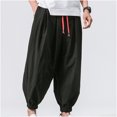 thumbnail image 1 of Mefallenssiah Men Casual Solid Fashion Tether Closure Loose Flared Leggings Trousers, 1 of 9
