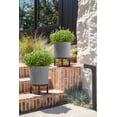 thumbnail image 3 of Veradek Mason Series Raised Demi 12" Plastic-Stone Planter with Stand - 2-Pack Gray/Brown, 3 of 10
