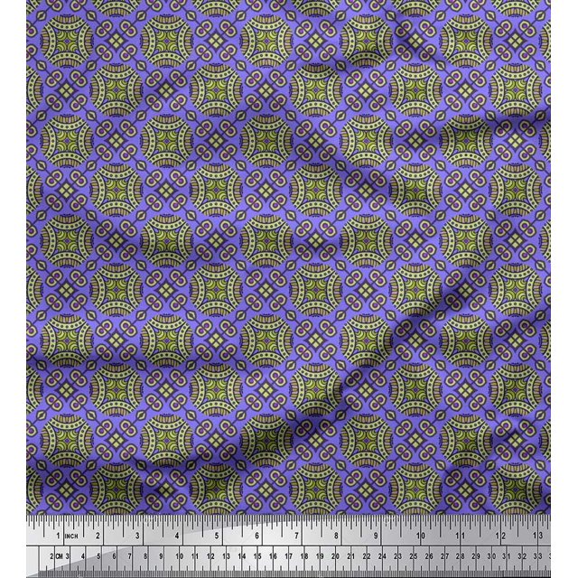 Soimoi Cotton Cambric Fabric Geometric & Mandala Kaleidoscope Print Fabric by The Yard 56 Inch Wide
