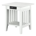 thumbnail image 1 of AFI Mission 20" Solid Wood End Table with Built In Device Charger in White, 1 of 9