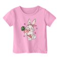 thumbnail image 4 of PMVFHDE T-Shirt Fille T-Shirts pour Fille T-Shirts pour Fille T-Shirts pour Fille Graphique Hauts d'Été pour Filles 2025 T-Shirt à Imprimé pour Enfants Col Rond Manches Courtes Rose, 4-5 Ans, 4 of 4