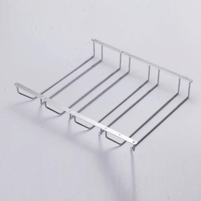 1 Pcs 1-5 Rows Stainless Steel Wall Mount Stemware Wine Glass Hanging Rack Holder Shelf