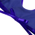thumbnail image 4 of RUNQHUI Women's Shiny Metallic Keyhole Crop Top Halter Backless Rave Bandeau Vest Bra Clubwear Navy Blue One Size, 4 of 6