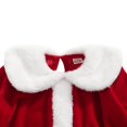 thumbnail image 4 of Robes de Noël pour Bébés Filles en Polaire Corail Col Peter Pan Manches Longues Robe de Fête Rouge 4-5 Ans, 4 of 7