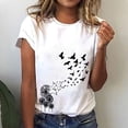 thumbnail image 2 of T-shirts d'Été Décontractés pour Femmes, Col Rond, Manches Courtes, T-Shirt Graphique Tendance, Basique, Confortable, Coupe Ample, Chemisiers pour Femmes, Chandail, 2 of 6