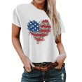 thumbnail image 1 of Birdeem T-Shirt pour Femmes d'Été Décontracté Ample Imprimé Fête de l'Indépendance à Col Rond à Manches Courtes, 1 of 1