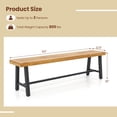 thumbnail image 3 of Costway 63" Long Outdoor Acacia Wood Bench Seats up to 3 Persons for Garden Porch, 3 of 10