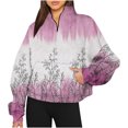 thumbnail image 1 of 2023 Chandail de Mode pour Femmes Rabais de 50 % Liquidation Chandails Décontractés Sans Capuche Mode Manches Longues Imprimé Demi-Fermeture Éclair Chemise à Col à Capuche, 1 of 4