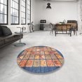 thumbnail image 3 of Ahgly Company Tapis d'Intérieur Carrés Abstraits Violets Abstraits pour Aire, 7 Pieds Carré, 3 of 6