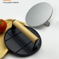 thumbnail image 4 of Oleegame 2 Pcs Rouleau de Papier d'Aluminium Humburger 6.3 Po Rond avec Poignée en Bois Résistant à la Chaleur Grill en Métal pour Barbecue Humburger Viande de Sable Steak Accessoire pour Dessus Plat Gr Argent, 4 of 9