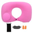 thumbnail image 1 of U shape Pillow Press Inflatable Soft Head Rest Cushion Cervical Protection for Car Office Aircraft(Pink ), 1 of 14