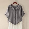 thumbnail image 2 of Blouses pour Femmes Décontractées à Col Rond Boutonnées T-Shirt Basique Confortable Détente Tendance Léger Été Vacances Chemise Douce 2025, 2 of 6