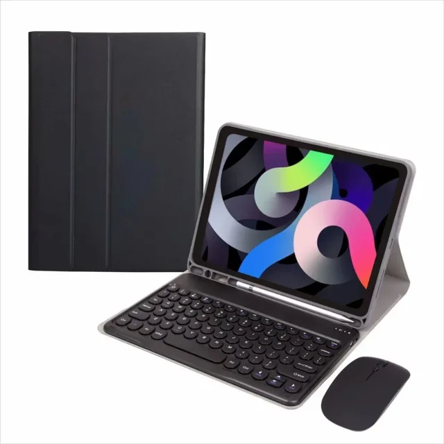 For iPad Mini 5th 4th 3rd 2nd 1st With Colorful Keyboard Leather Stand Cover Case Round Key Wireless Keyboard For 7.9inch Tablet With Mouse F Italian