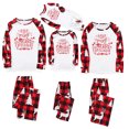 thumbnail image 4 of EQWLJWE Pyjamas de Noël pour la Famille Noir et Rouge à Carreaux Amusants Col Rond Manches Raglan Arbre de Noël et Mariage Ensemble de Pyjama Imprimé Lettre de Noël Tenues de Famille de Vacances Tenue de Maison Ensemble Deux Pièces pour Maman, 4 of 6