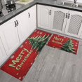 thumbnail image 3 of Ensemble de 2 Tapis de Cuisine de Noël Antifatigue pour le Plancher, Tapis et Carpettes de Cuisine Rouges de Noël d'Hiver Rustiques avec Arbre pour Salle de Bain, Pièce Style Ferme (47x17+30x17 Po), 3 of 6