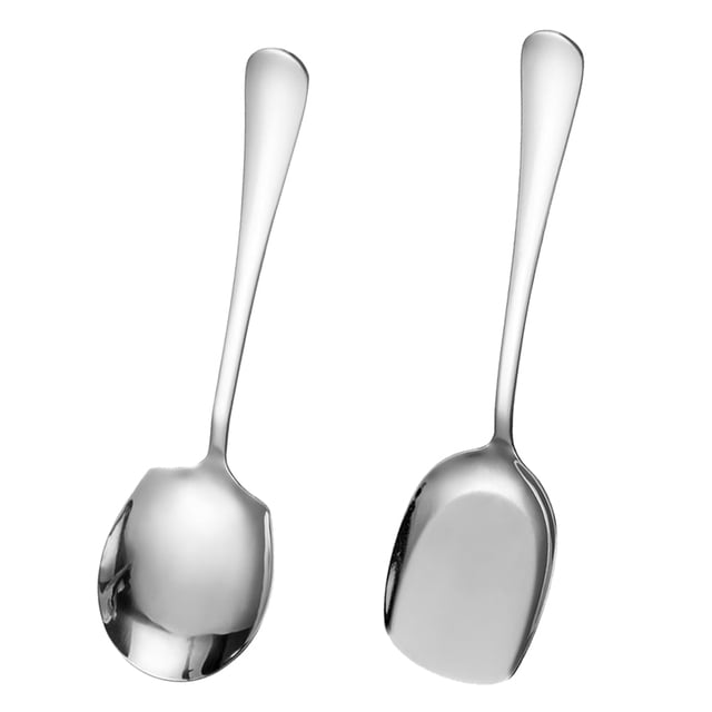 KAKOWELY 1 Ensemble Cuillère Réutilisable Cuillère de Service pour Aliments Cuillère de Service pour Banquet Cuillère de Service en Acier Inoxydable,8.82x"X2.32"X0.39 Pouces