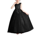 thumbnail image 1 of LOVZFMLL Jupe Princesse à Nœud pour Filles, Été, Manches Courtes, Volants, Dentelle, Col Rond, Broderie, en Maille, 1 of 5