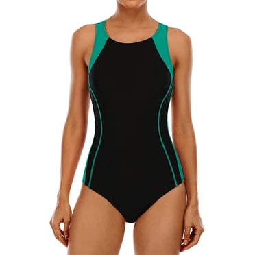 Charmo Women's Sports One Piece Swimsuit Racerback Boyleg Swimwear