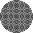 thumbnail image 1 of Ahgly Tapis Rond Lavable en Machine Intérieur Transitionnel Gris Foncé Noir, 7 Pieds Rond, 1 of 7