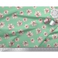 thumbnail image 3 of Soimoi Green Poly Georgette Fabric Lilies Floral Printed Fabric 1 Yard 42 Inch Wide, 3 of 3