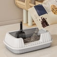 thumbnail image 4 of Antqov Semi Enclosed High Bar Litter Box With Splashs Proof Designs Provides Ample Space For Cats Includes Shovel For Kittens, 4 of 5