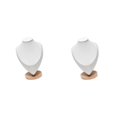 thumbnail image 4 of kurtrusly Necklace Display Bust Smooth Stable for store Showroom Retail Dresser White M 2Set, 4 of 6