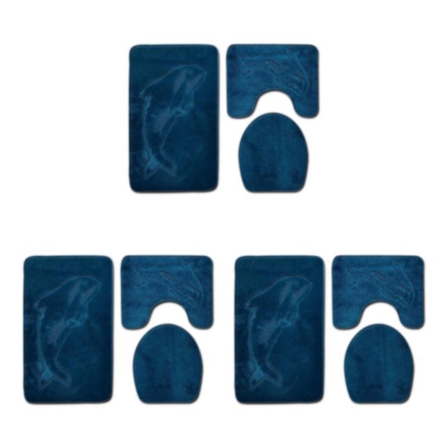 relayinert 3pack/lot Non-Slip And Absorbent Bathroom Mat Set Feet Dry And Fresh Anti-slip Polyester Non-Slip Chenille Bath Rug PJ210611-B008 3Set