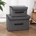 thumbnail image 1 of XYAIYT 2 Pack Foldable Fabric Storage Boxes with Handles for Organizing Clothes Toys Books Documents Large and Small Flip Lid Design for Convenient Use and Space Saving Solutions, 1 of 1