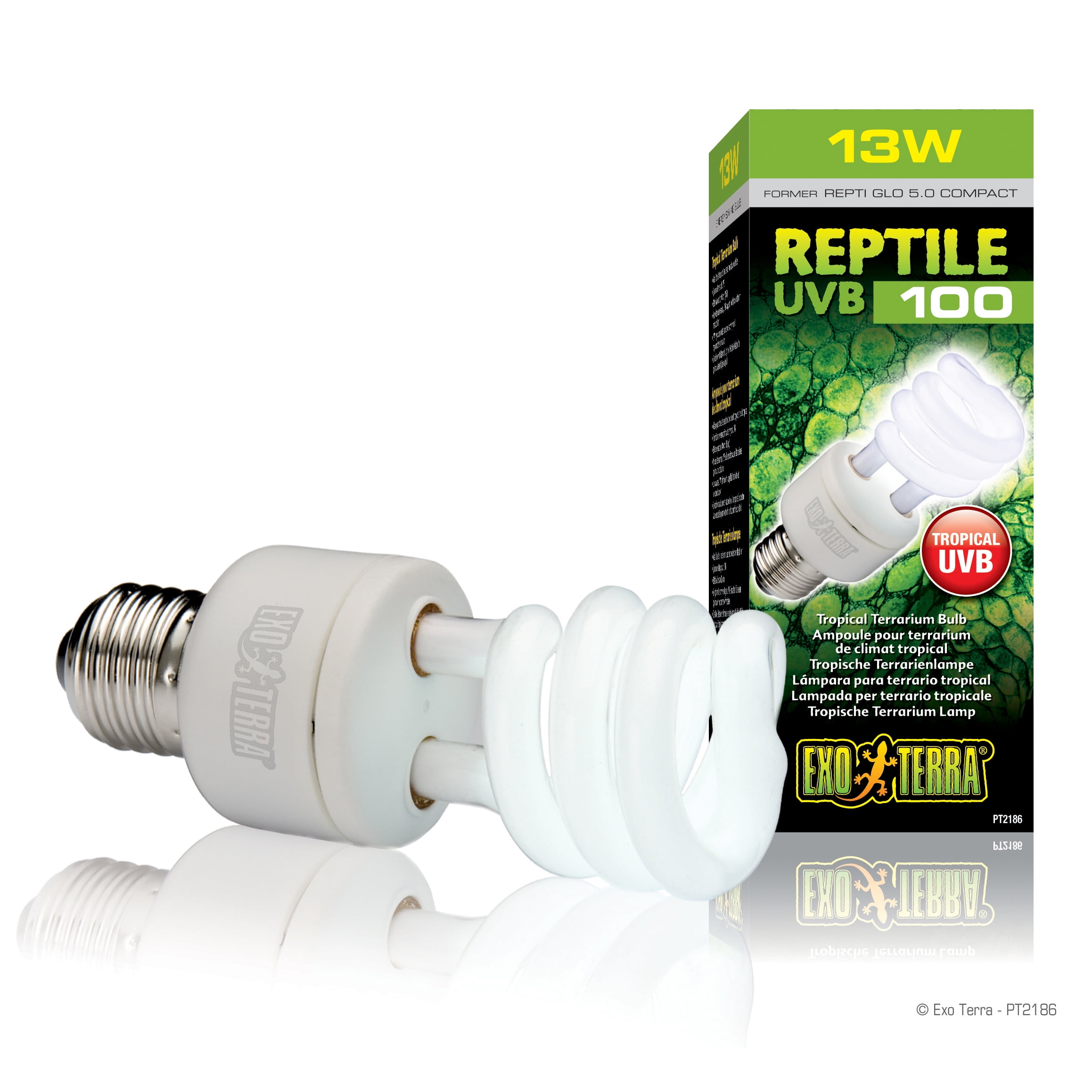 Ampoule fluocompacte UVB100 Exo Terra, 13 W
