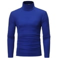 thumbnail image 3 of Men Fashion Solid Color Long Sleeve Turtle Neck Slim Fit T-Shirt Bottoming Top, 3 of 7