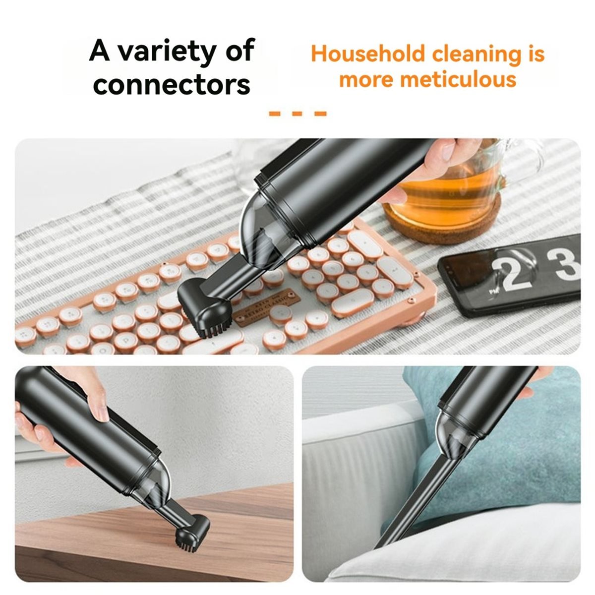 45W Car Vacuum Cleaner 6kPa Suction Power Wireless Mini Auto Vacuum Cleaner Cordless Vehicle Vacuum Cleaner for Car /PC