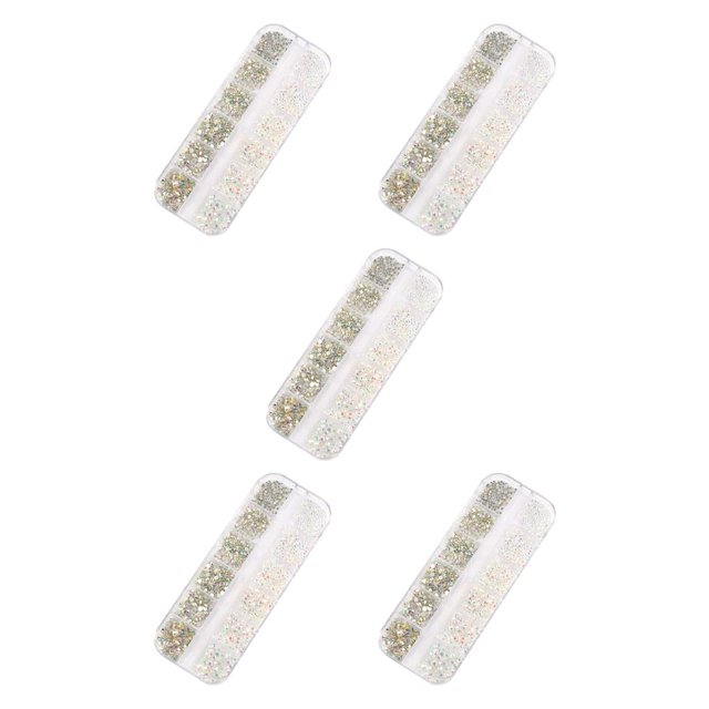 Shengyu 1 Bag Glass Crystal Eye-catching Easy to Paste Nail Rhinestones DIY Handcraft Different Styles Sweet Gift for Mobile Phone Type 1 Type 4 5PCS