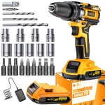 DGB Cordless Drill Driver, Electric Power Drill, Handheld Screwdriver Drill for Drilling, Fastening, Home Repairs, Ideal for DIY and Professional Use