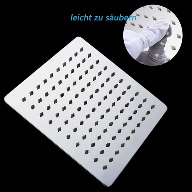 Mohdy 12-Inch 304 Square Adjustable Shower Head,Silver 12-Inch,Multi-Functional Dryer Washer Mini Conditioner Ajustable Lifting Feet,Include:1 Shower Head,Material:High Quality