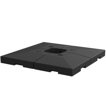 Outsunny Support de Poids à Base de 4 Pcs, Support Déporté Carré Robuste pour Parasol à Base Lestée, Total de 264 Lb Sable/ 176 Lb Rempli d'Eau